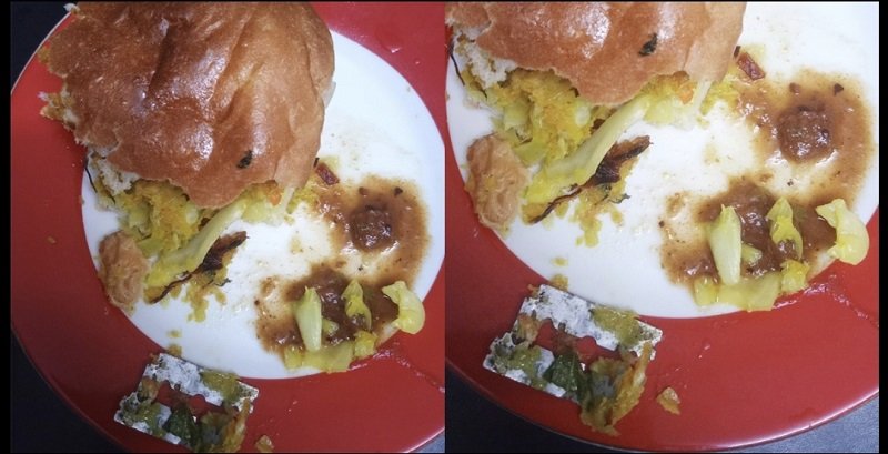 বরিশালে বার্গারের মধ্যে আস্ত ব্লেড
