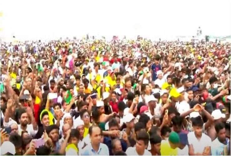 পদ্মা সেতুর উদ্বোধনী সমাবেশে লাখো মানুষের ঢল