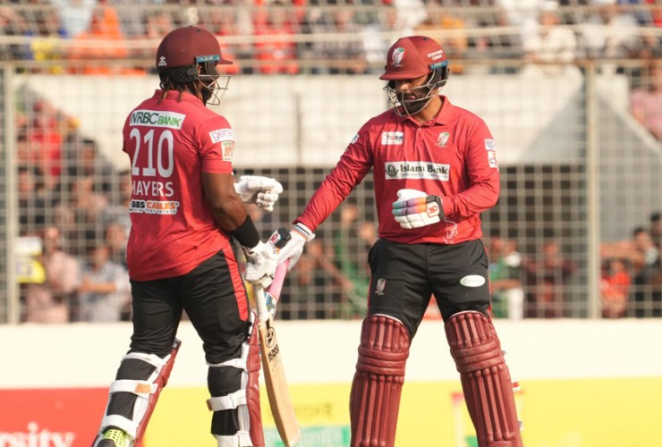 তামিম ও মায়ার্স ঝড়ে বিধ্বস্ত চট্টগ্রাম, কোয়ালিফাইয়ে বরিশাল
